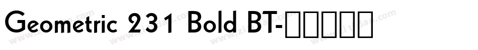 Geometric 231 Bold BT字体转换